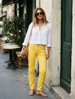 Ralph Lauren Blue Label Yellow Thompson Slim Jeans Size 26 Vintage Vibe